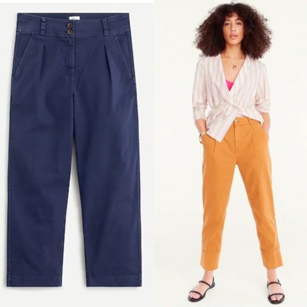 NWT Jcrew Pleated Chino Pant - Navy - 6
